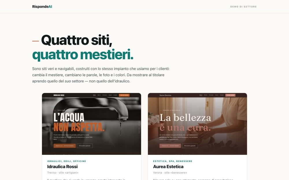 Anteprima del lavoro Quattro siti dimostrativi